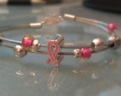 Pretty in Pink Breast Cancer Awareness Bicycle Double Brake Cable Wire Bracelet