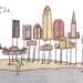 Cleveland skyline, standing around. (8x10)