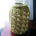 Mason Jar Wedding Decorations - Candle Holder / Vase - Dusty Green / Mustard Yellow / Linen Gray - Set of 3