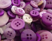 50 Purple Passion Buttons Round Multi Sizes