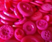 200 Hot Pink Buttons Round Multi Sizes
