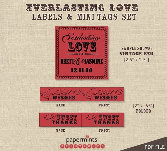 PRINTABLE Vintage Western Labels, "Best Wishes" & "A Sweet Thanks" Mini Tags Set