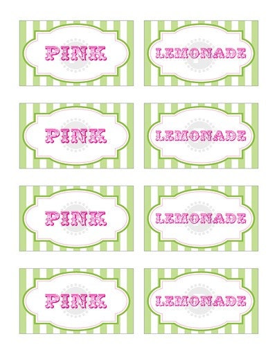 PRINTABLE Striped Personalized Food Label