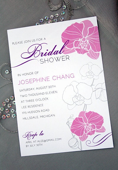 PRINTABLE Orchid Invitation (bridal showers, baby showers, or birthdays)