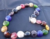 rainbow lampworked glass necklace