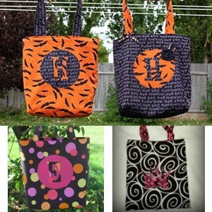 INSTANT DOWNLOAD Library Tote or Halloween Trick or Treat Bag PDF Sewing Pattern By Hadley Grace Designs