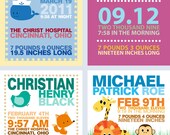 Custom Birth Announcement Art Print - FREE SHIPPING