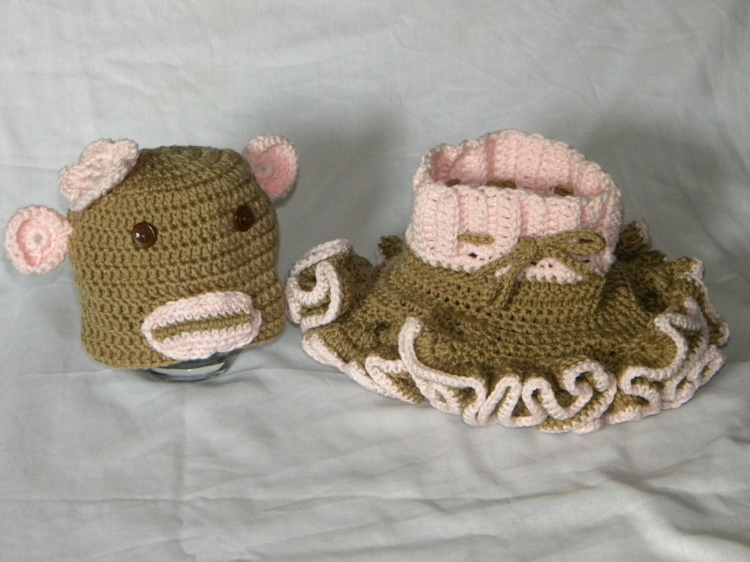 Sock monkey hat and skirt
