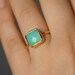 Chrysoprase Ring - Gemstone Ring - Gold Ring - Bezel Ring - Stackable Ring Mother's Day Gift