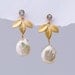 Beautiful White Freshwater Keshi Pearl and 16K Gold Plated Earrings - Mother's Day Gift