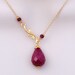 Large Ruby Quatz Drops and 22K Gold Vermeil Earrings - Mother's Day Gift