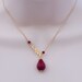 Large Ruby Quatz Drops and 22K Gold Vermeil Earrings - Mother's Day Gift