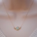 Faceted blue Chalcedony stone in 22k Gold Vermeil Necklace with Freshwater White Pearl