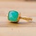 Green Chrysoprase Ring - Gemstone Ring - Gold Ring - Bezel Ring - Stackable Ring - Mother's Day Gift
