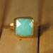 Chrysoprase Ring - Gemstone Ring - Gold Ring - Bezel Ring - Stackable Ring Mother's Day Gift