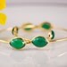 Bangle - Green Onyx Bracelet - Marquise Green Onyx Bangle - Bezel set gemstone bangle - gold bangle Mother's Day Gift