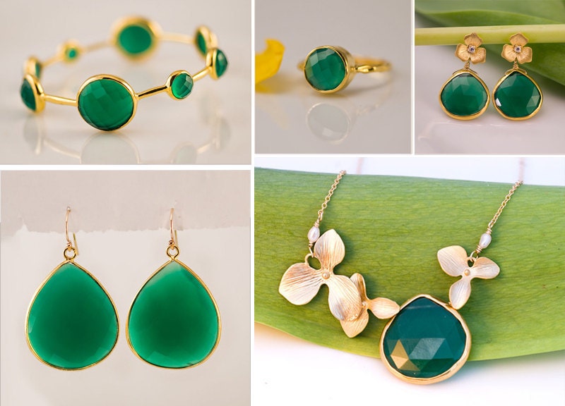 Bangle - Green Onyx Bracelet - Marquise Green Onyx Bangle - Bezel set gemstone bangle - gold bangle Mother's Day Gift