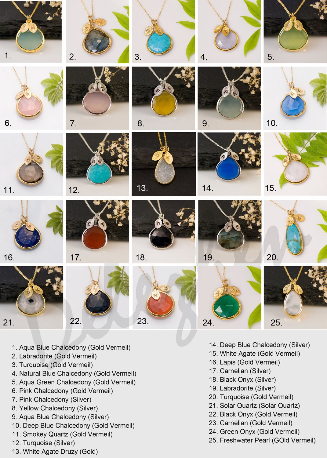 September Birthstone Necklace - Personalized Necklace - Blue Sapphire Necklace - Personalized Jewelry - Custom Stamp Initials