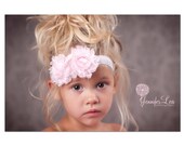 Baby Flower Headband- Baby Headband- Shabby Flower Headband- Newborn Headband- Infant Headband