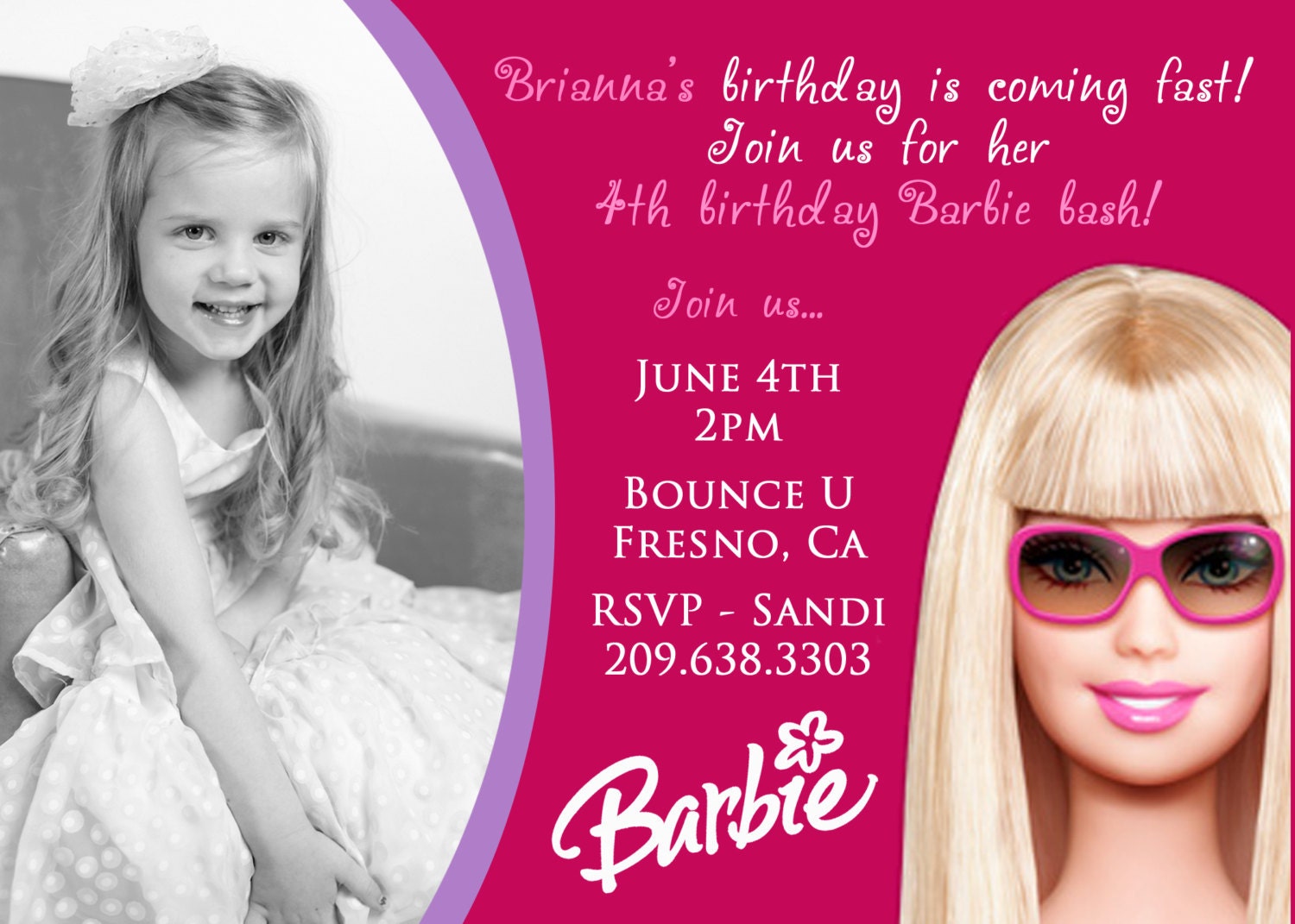 Barbie Birthday Invitations