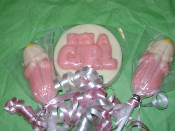 12 It's a Girl Baby Shower Assortment Chocolate Lollipop Favor Il_570xn