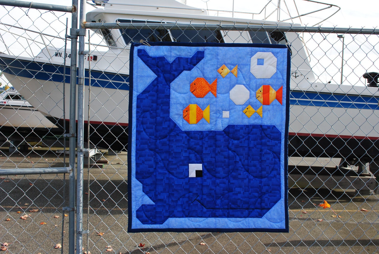 Whale Quilt Pattern in Wall, Crib, and Lap sizes - PDF