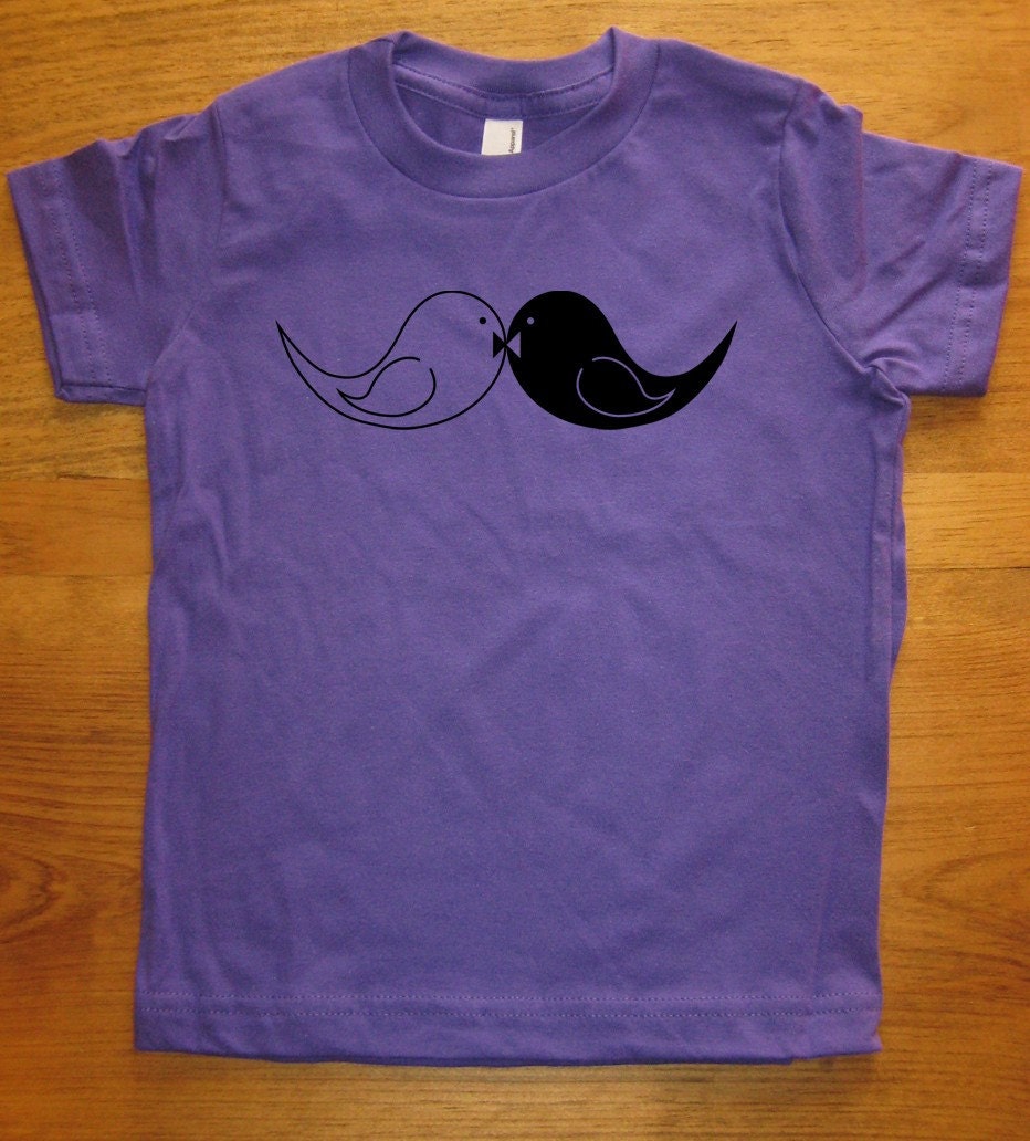 Mustache Shirt - Love Bird Handlebar Mustache - 6 Colors Available - Kids Tshirt Sizes 2T, 4T, 6, 8, 10, 12 - Gift Friendly