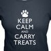Dog Shirt / Womens Shirt - Keep Calm and Carry Treats Shirt - Organic - 4 Colors - Womens Organic Bamboo and Cotton Shirt - Gift Friendly