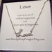Gift for your Love - Sterling silver chain, matt rhodium plated "Love" pendent necklace