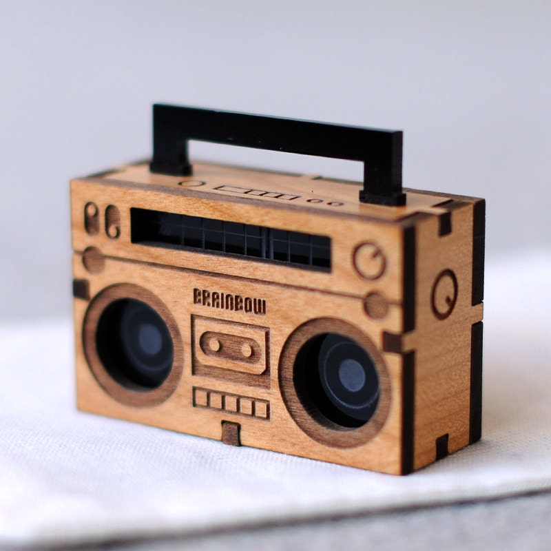 Wooden Boom Box Necklace