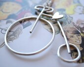 bicycle pendant bike necklace penny farthing handmade sterling silver
