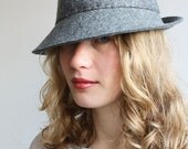 heather grey woolfelt fedora hat