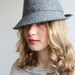 heather grey woolfelt fedora hat