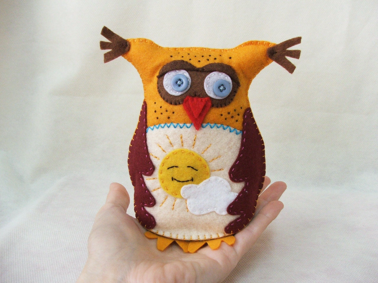 Felt owl - Brady, the "red headed" owl