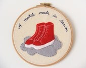 Embroidery hoop hanging  wall art - A match made in heaven