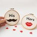 GREAT WEDDING DECOR His hers embroidery hoop wall art - set of 2 hoops valentine's day love made to order