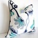 Potalla Multi Blues on White -Alan Campbell Quadrille- 17x17 Designer Pillow Cover with Piping