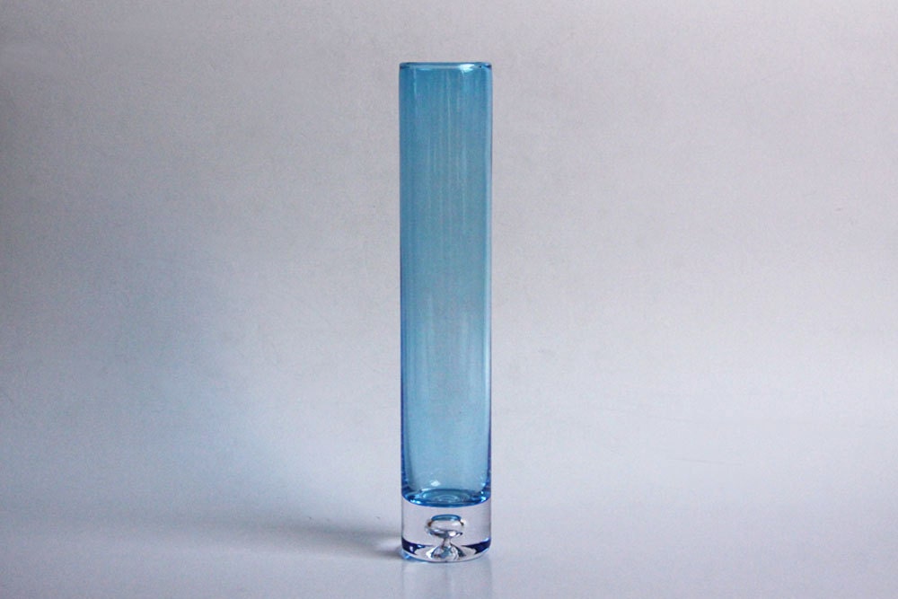Gral Germany - Tall Blue Glass Vase 60s - Rare