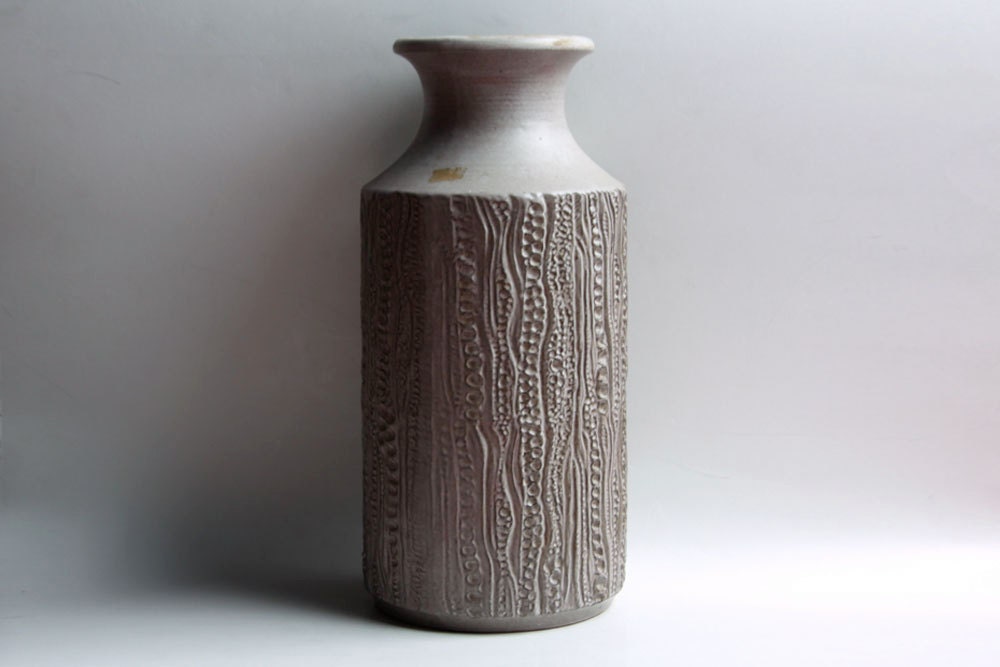 XL West German Matte Grey Vase with Snake Motif - Carstens Tönnieshof 60s