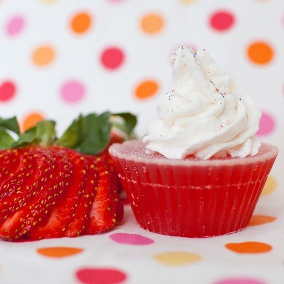 Strawberry Cupcake Soap - Vegan - Paraben-free