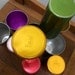 Atomic Rainbow Aluminum Tumblers "Bascal" Italian Mid Century Retro Drinkware Set Of 10 Vintage 40s-50s