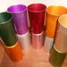 Atomic Rainbow Aluminum Tumblers "Bascal" Italian Mid Century Retro Drinkware Set Of 10 Vintage 40s-50s