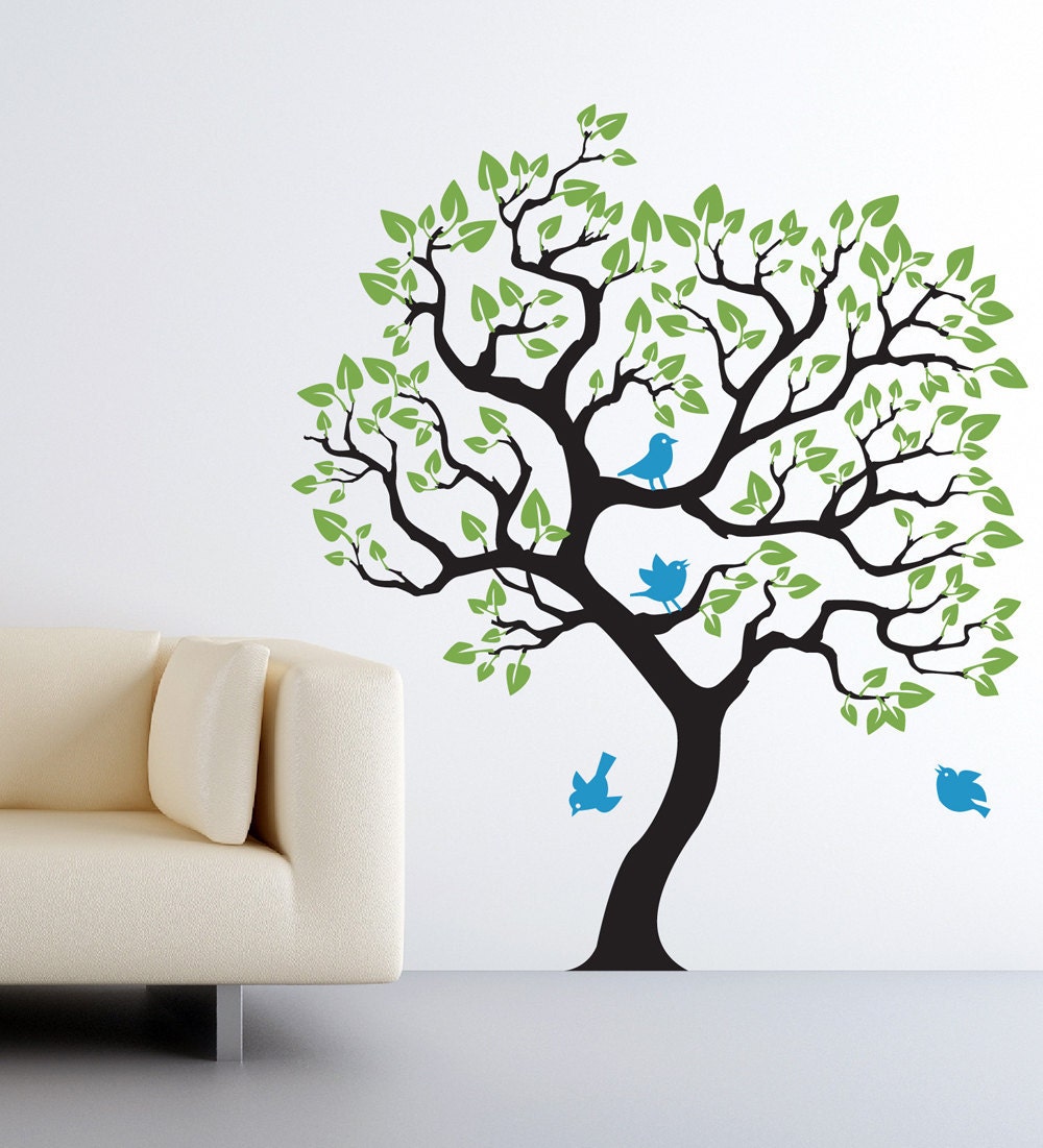 Wall Decal Baby Nursery. Tree wall sticker. Size 70"X63" Nursery wall decor