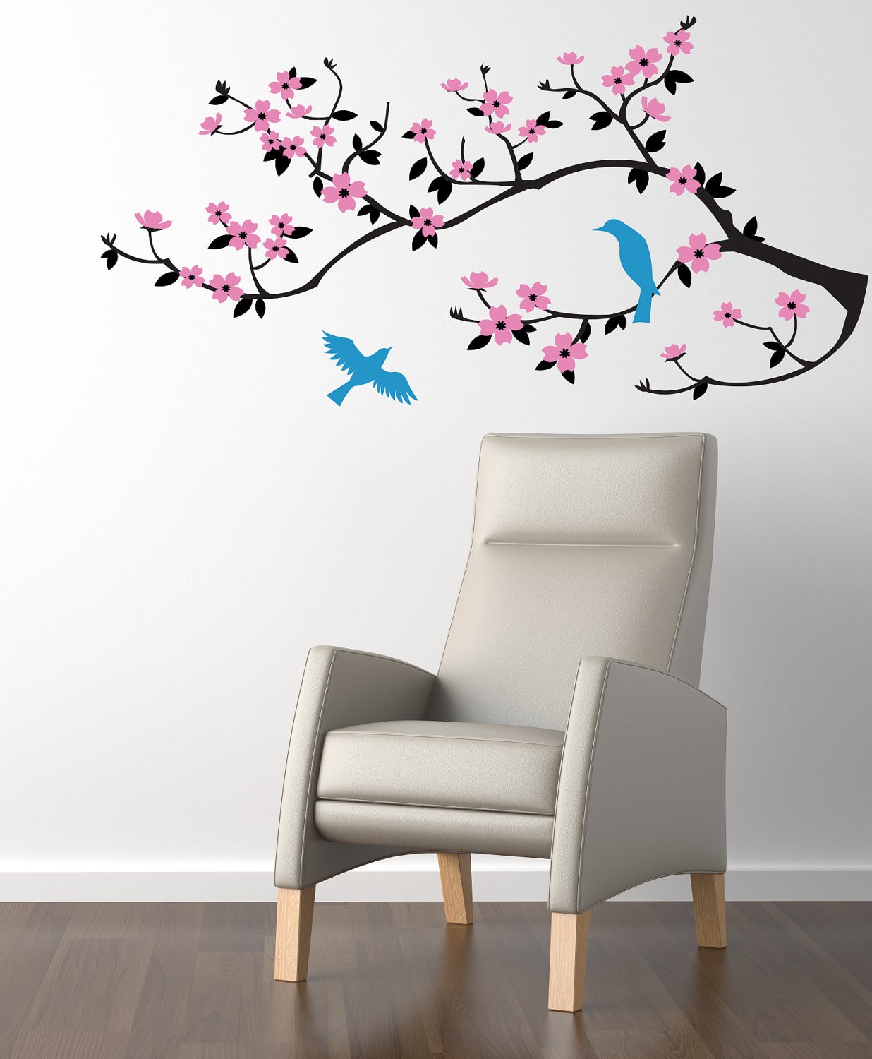 Cherry Blossom Branch Wall Decal - Original Wall Decor