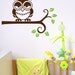 Decal - OWL on a Branch wall decal sticker kids room nursery decor - design measures 15"x21"