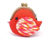 Cute fiery red bird clutch purse