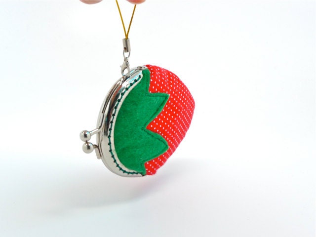 Delicious strawberry mini coin purse