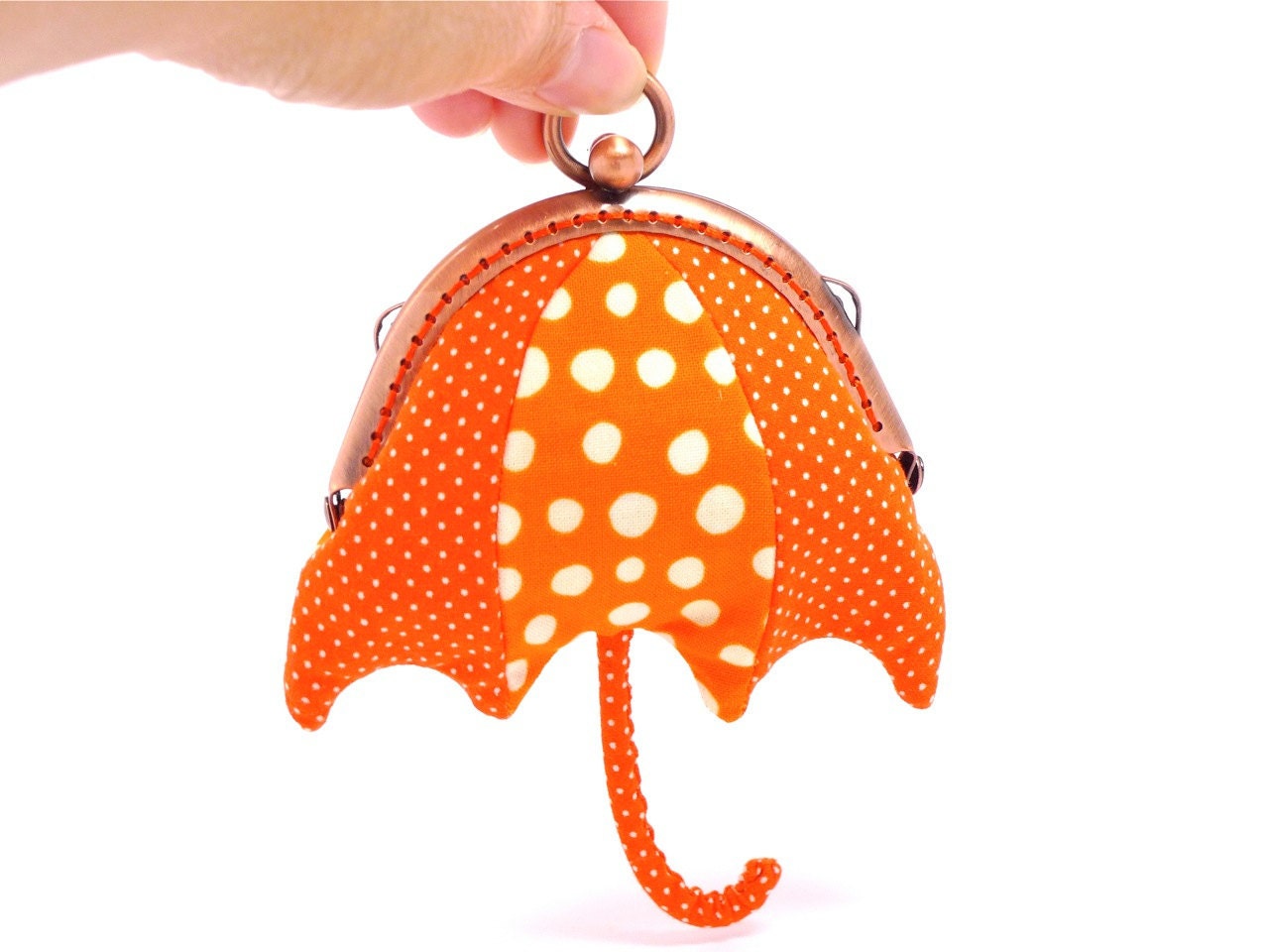 Orange beach umbrella mini coin purse