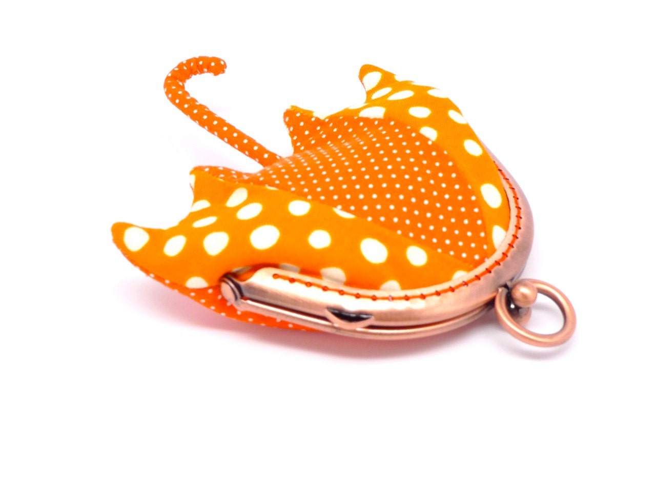 Orange beach umbrella mini coin purse