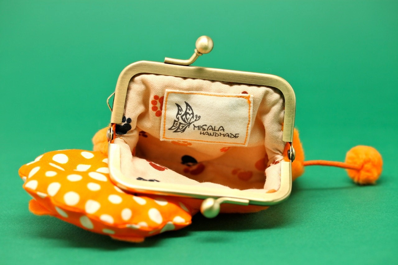 Little orange lion clutch purse